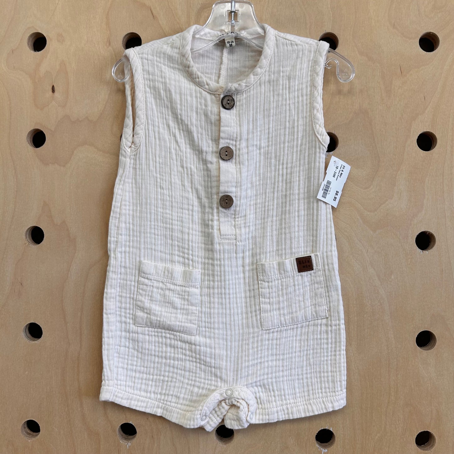 Cream Gauze Romper