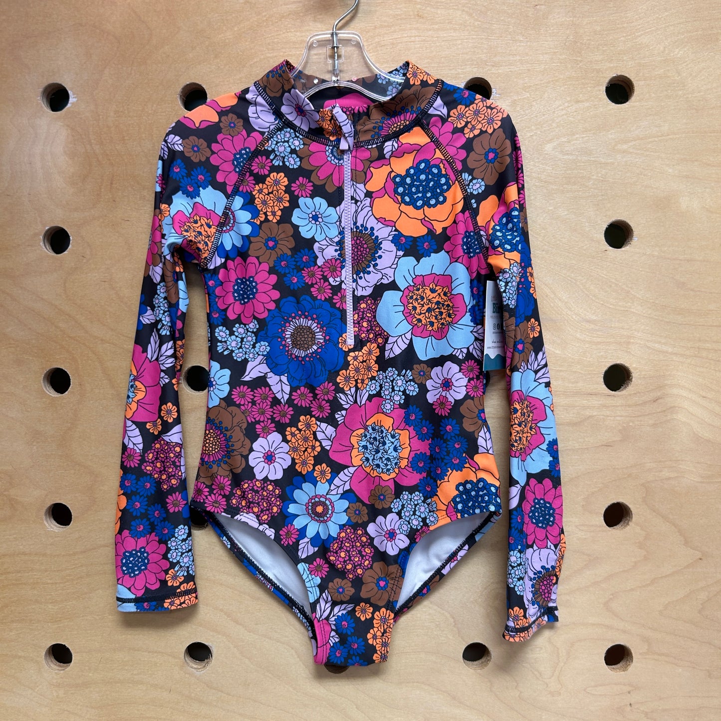 Black/Colorful Floral Swimsuit
