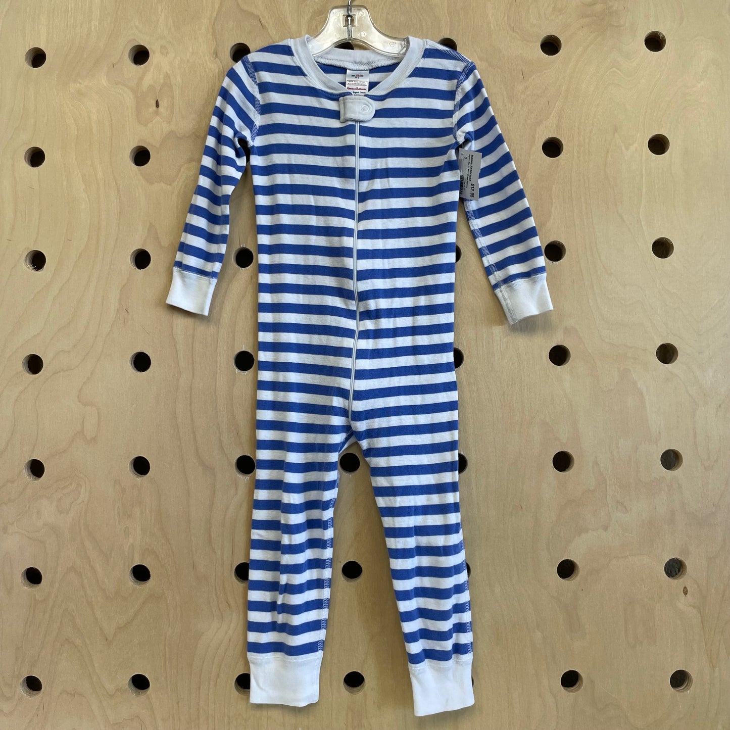 Organic Blue + White Striped Pajamas