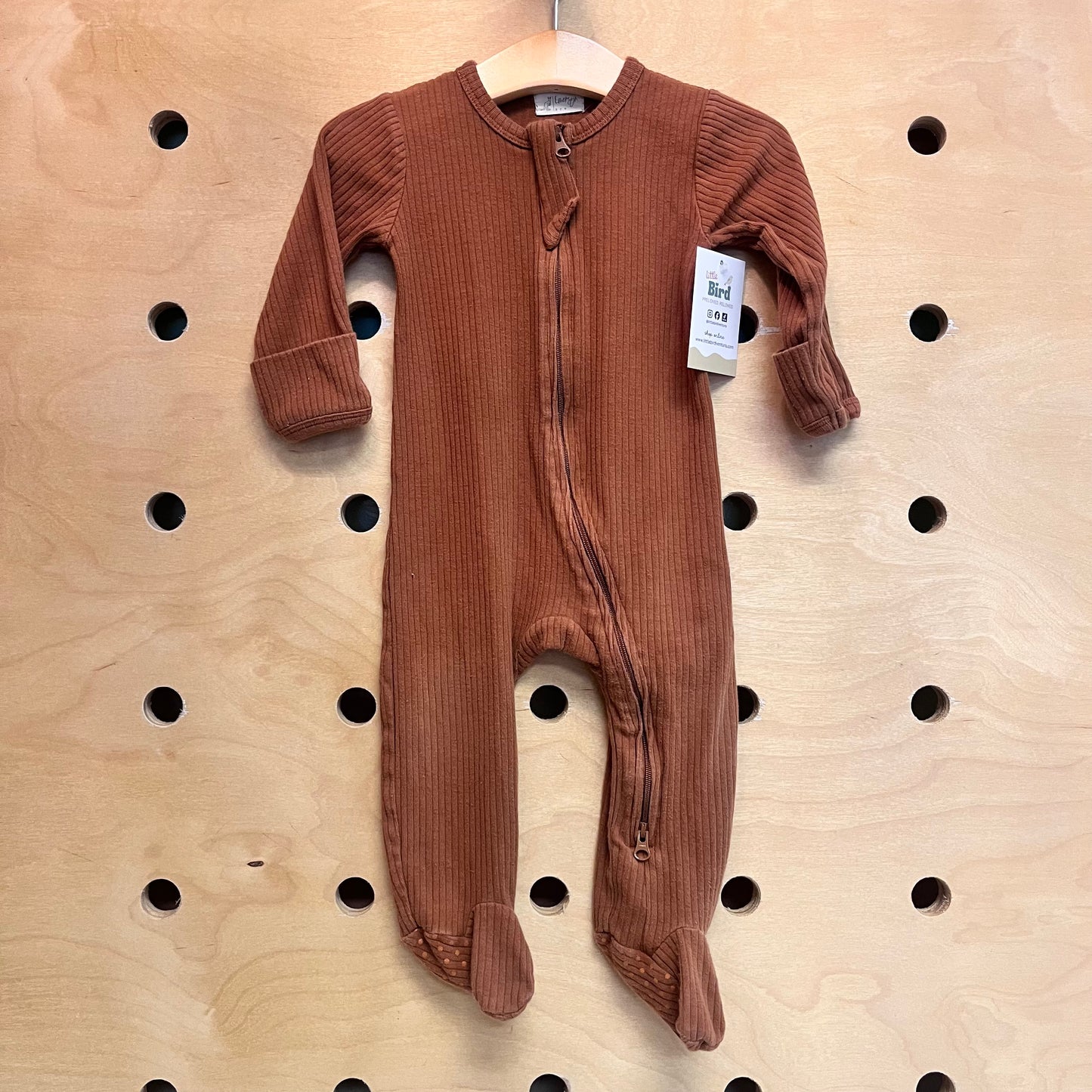 Organic Brown Ribbed Footies