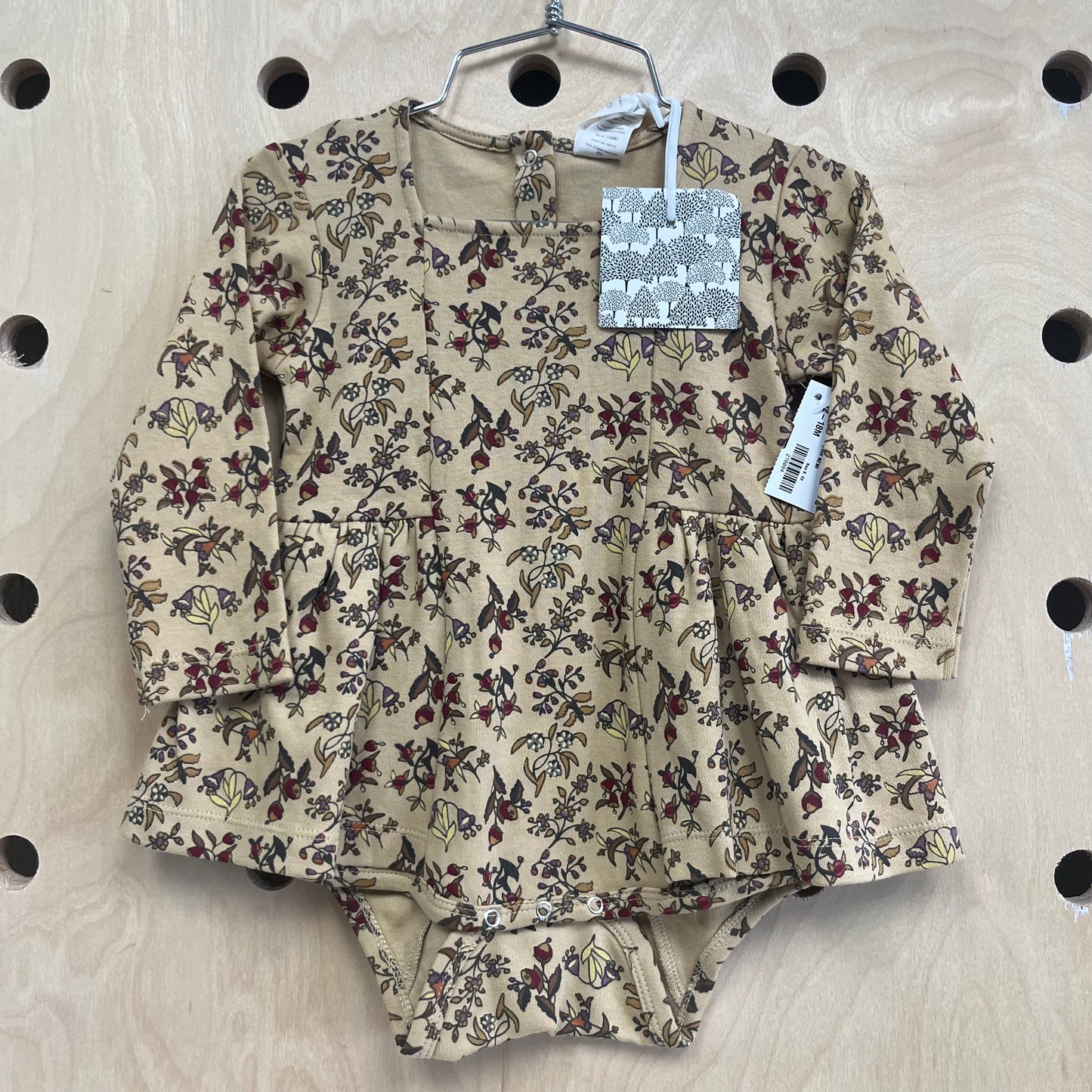 Tan Floral Skirted Bodysuit NEW!