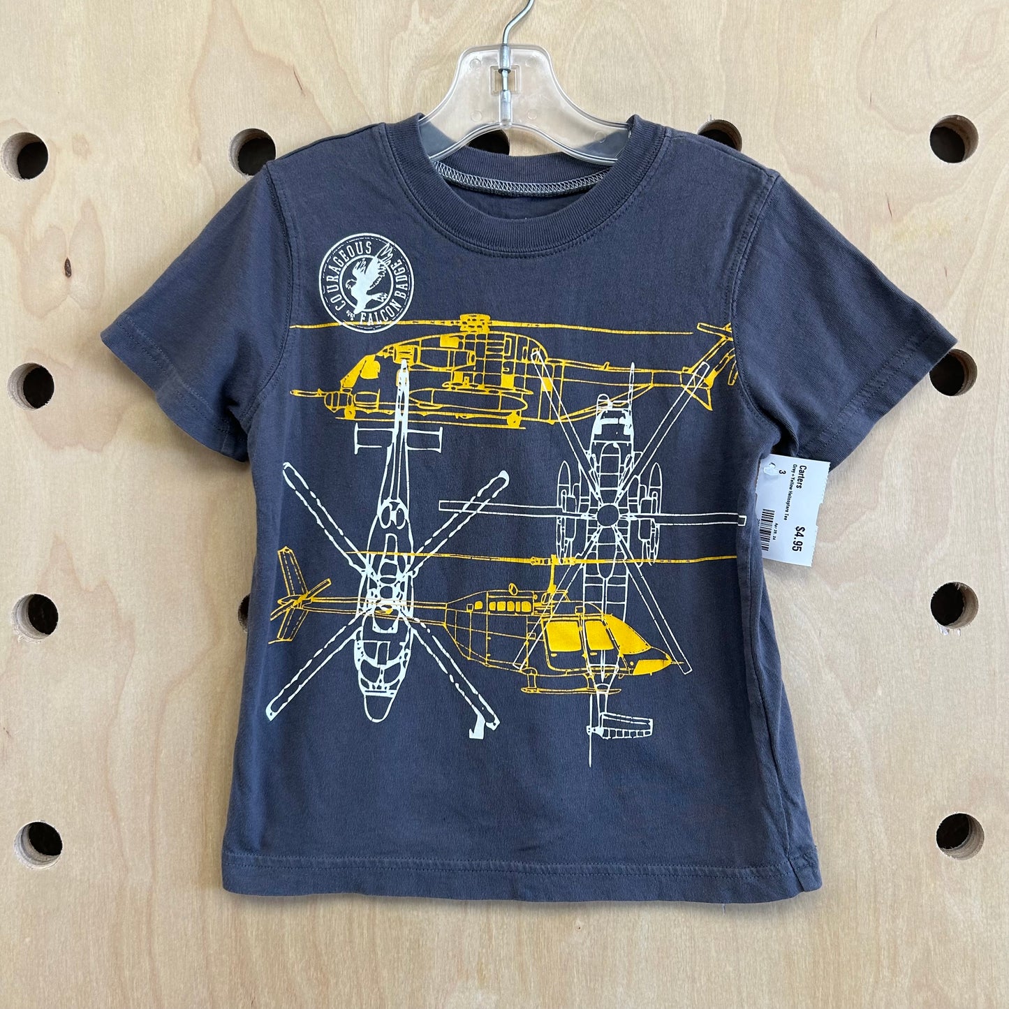 Grey+Yellow Helicopters Tee