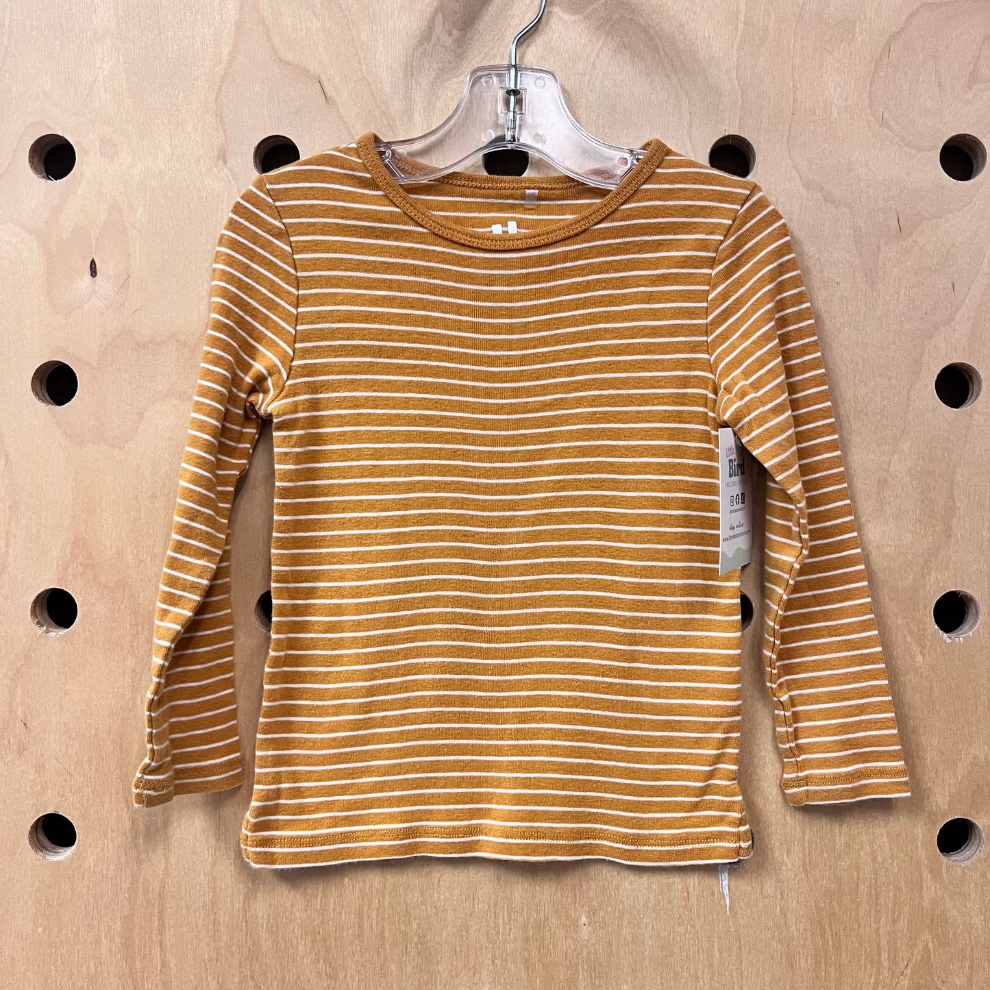 Mustard/White Striped LS