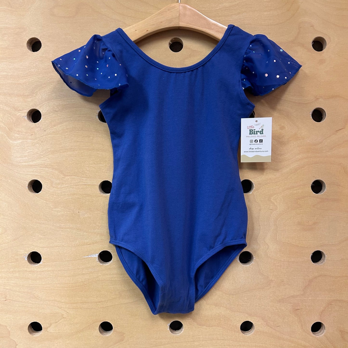 Indigo Ruffle Sleeve Leotard