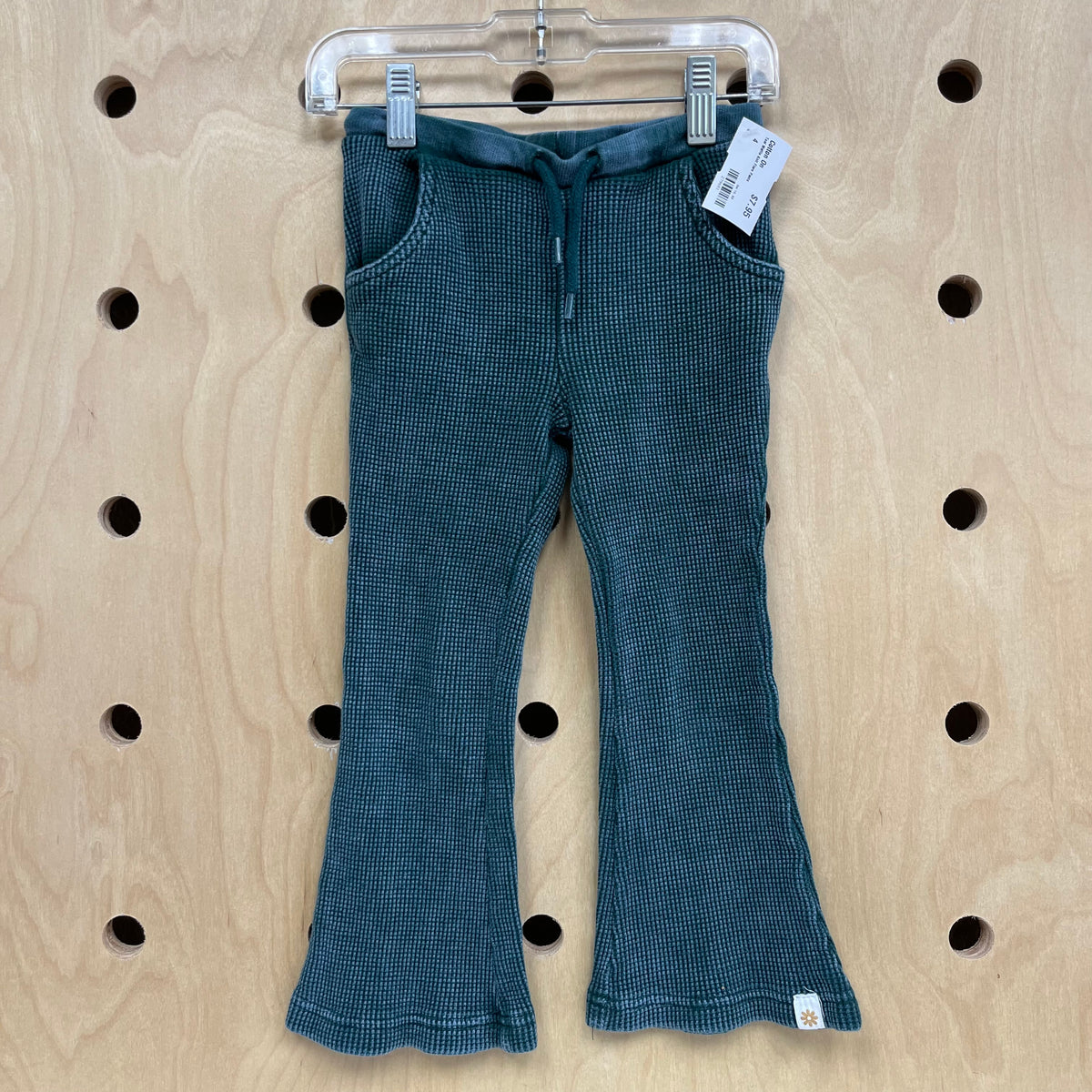 Teal Waffle Knit Flare Pants