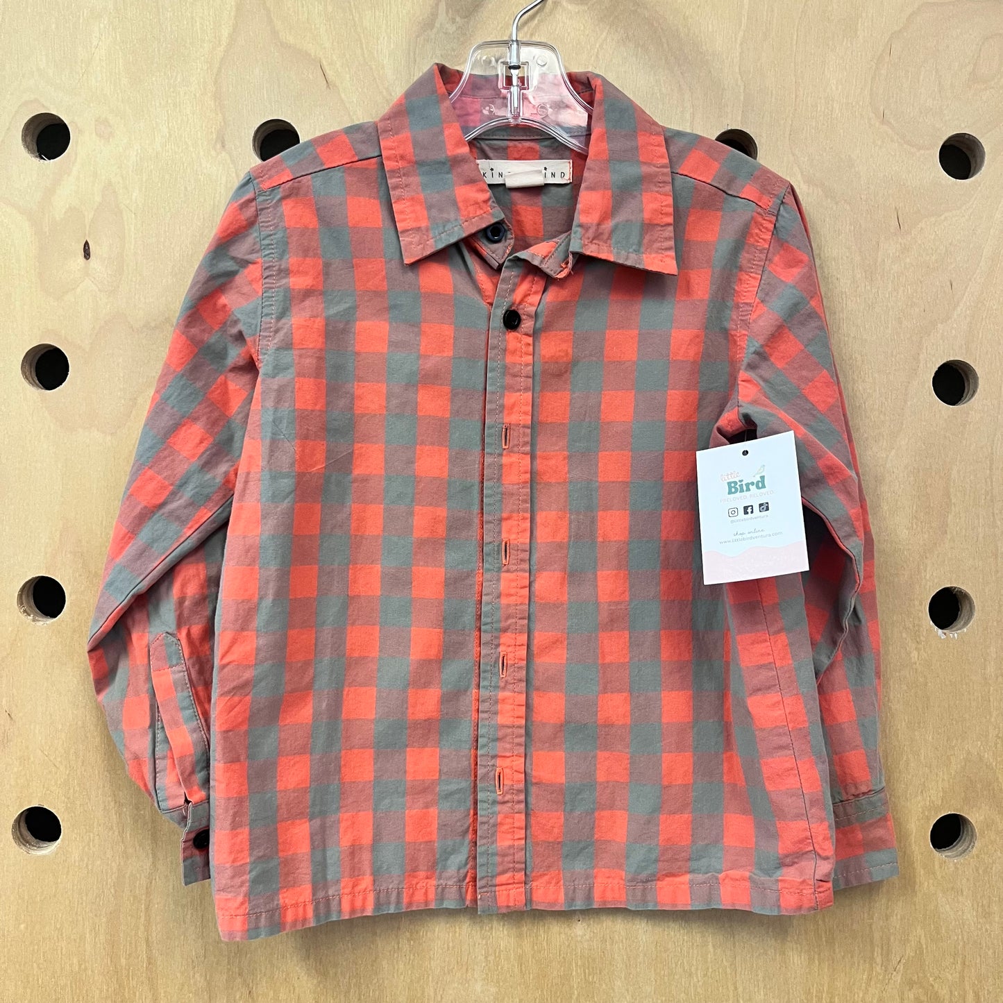 Orange & Grey Button Up Shirt
