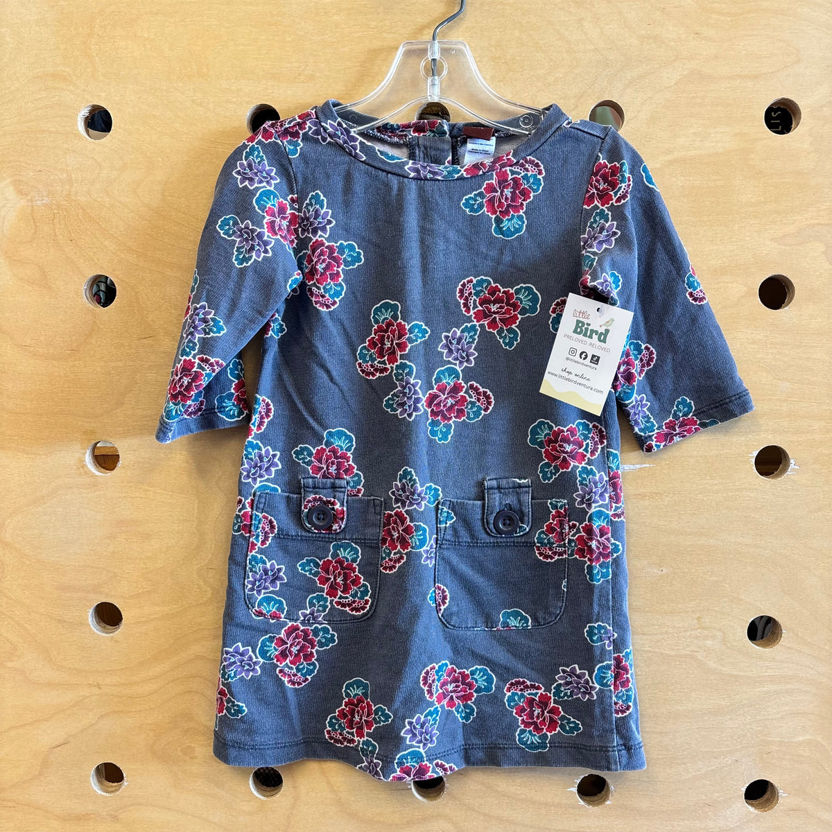 Grey Floral Dress