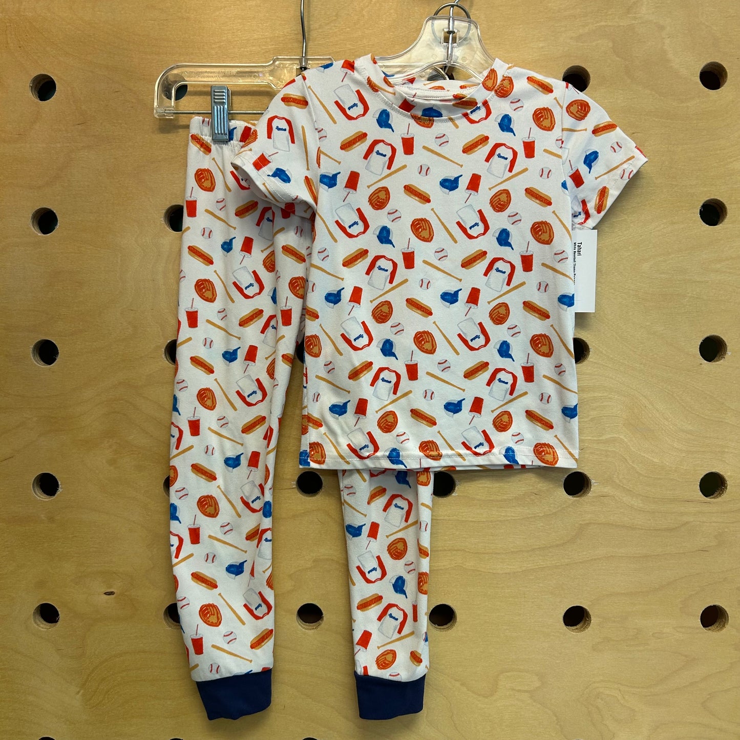 White Baseball Theme Pajamas