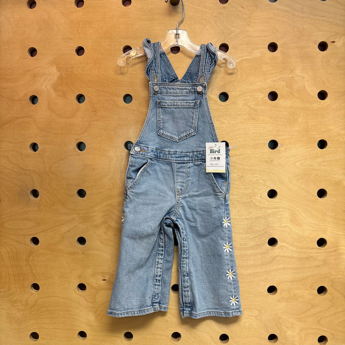 Embroidered Daisy Overalls
