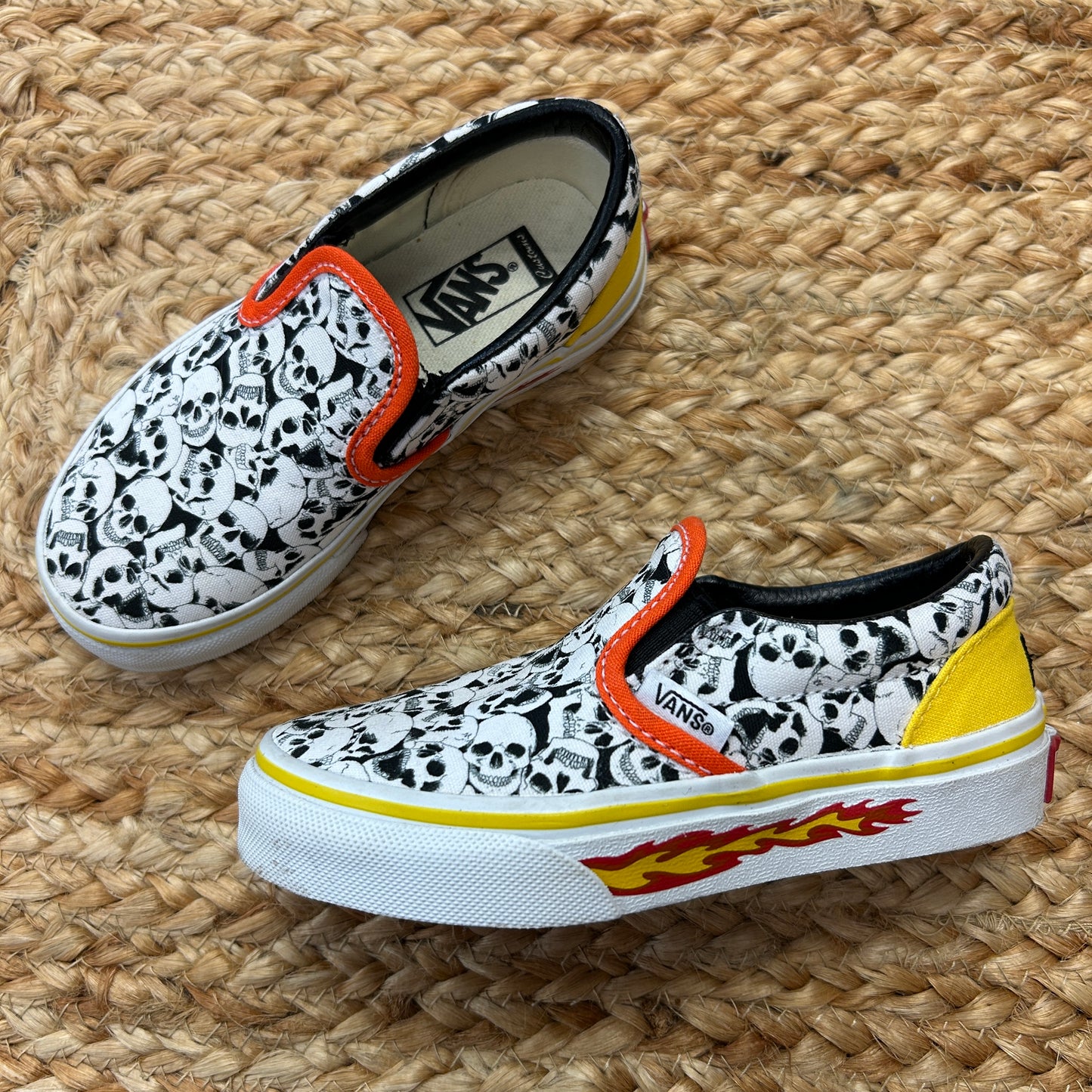 Skull & Flame Slip-On Sneakers