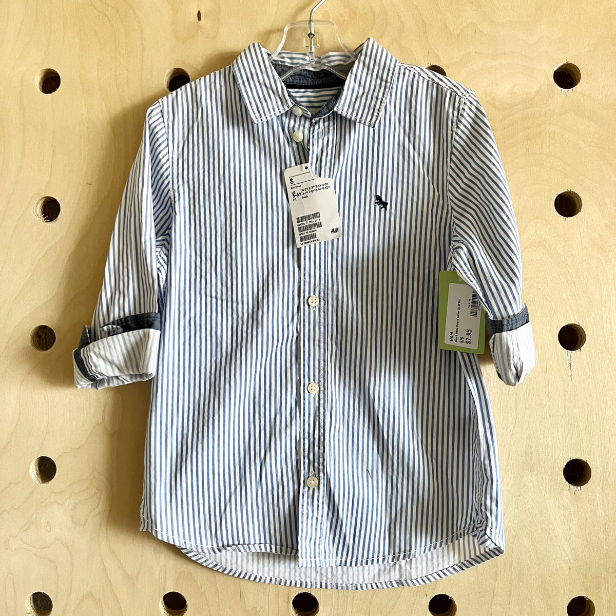 Blue & White Striped Button Up NEW!!!