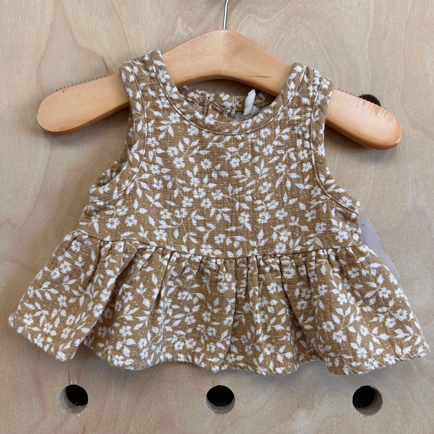 Tan Floral Tank
