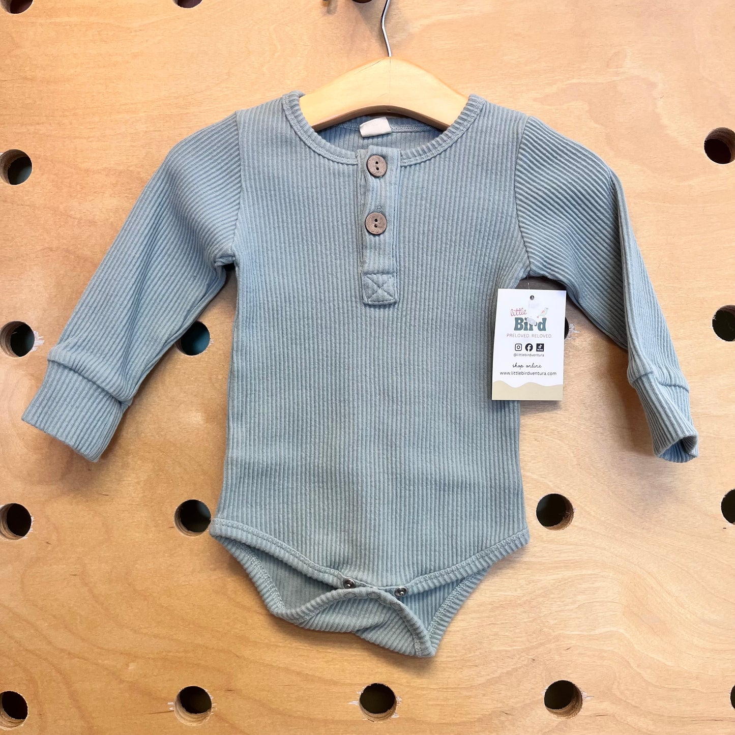 Sage Ribbed Henley Bodysuit