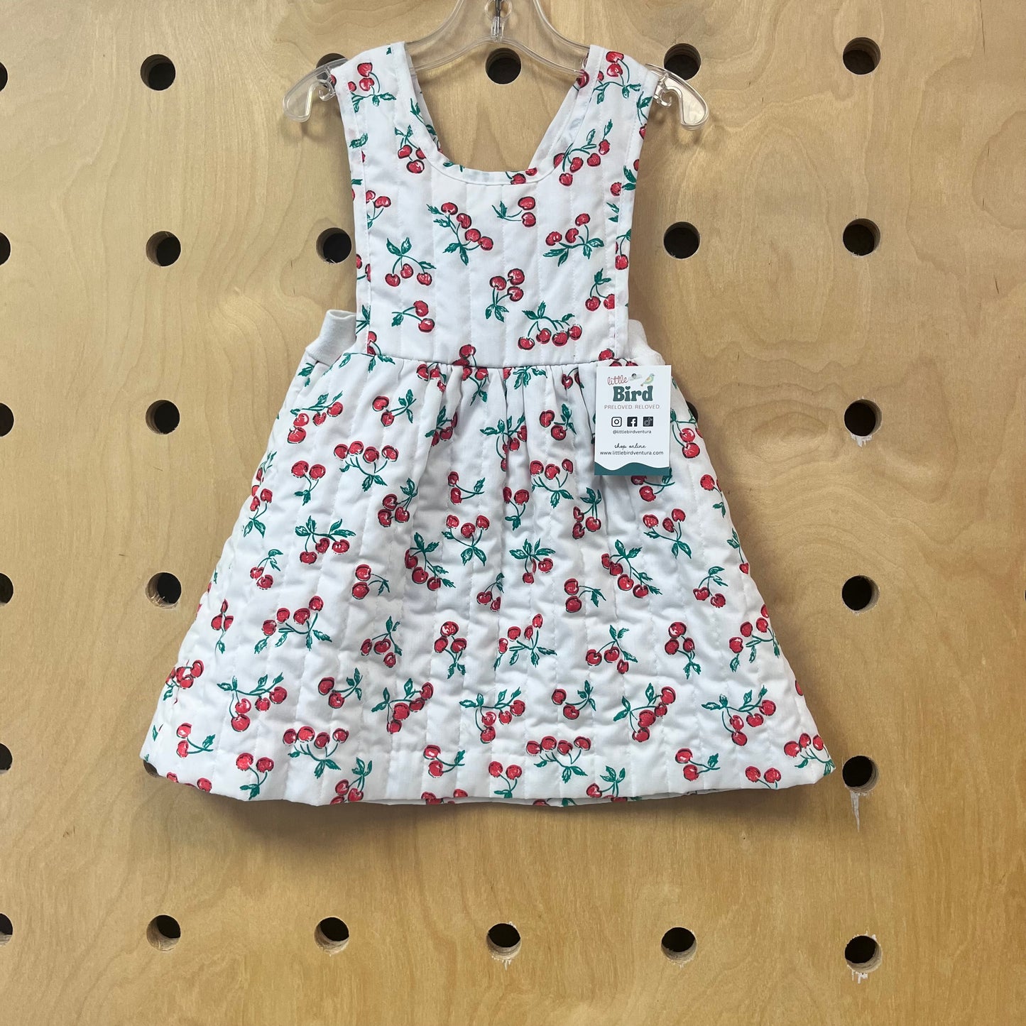 White Cherries Quilted Dress