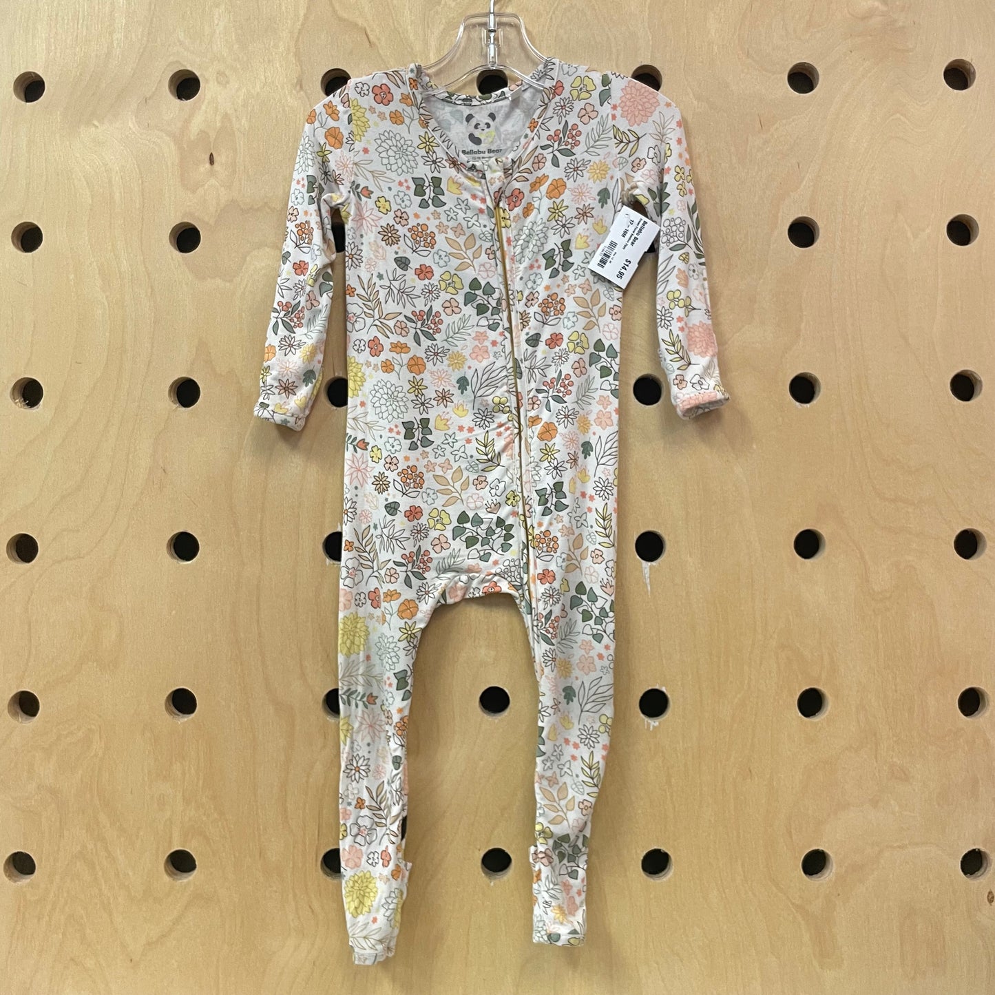 Cream Floral Bamboo Zippy