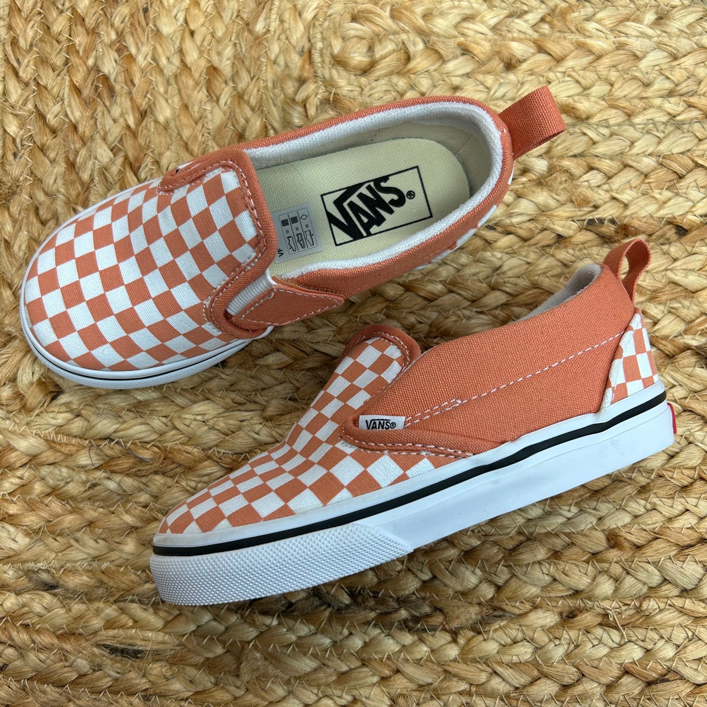 Terracotta Checkered Slip Ons