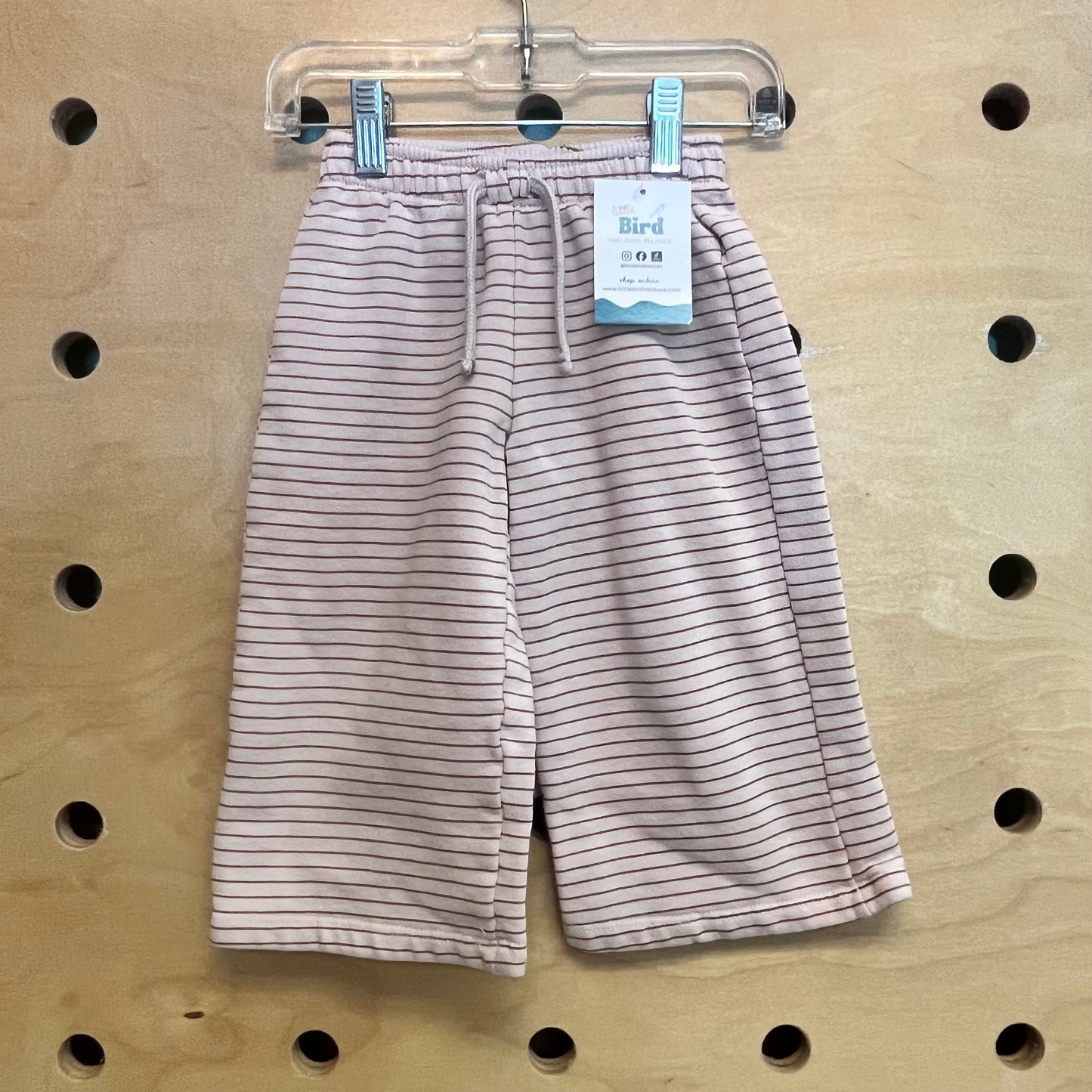 Pink Striped Wide Leg Fleece Pants