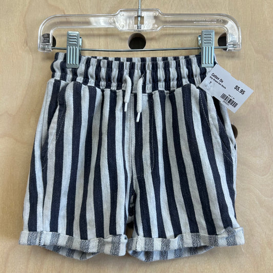 Grey Striped Soft Shorts