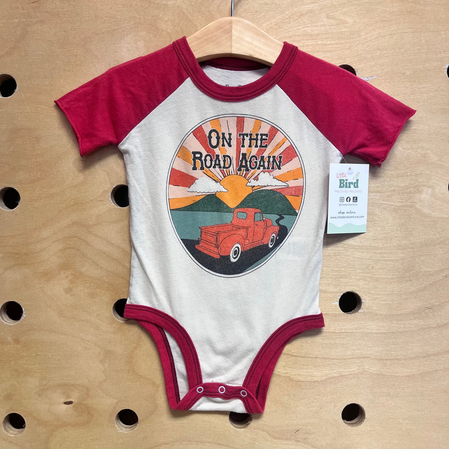 Cream/Red 'On The Road Again/ Bodysuit