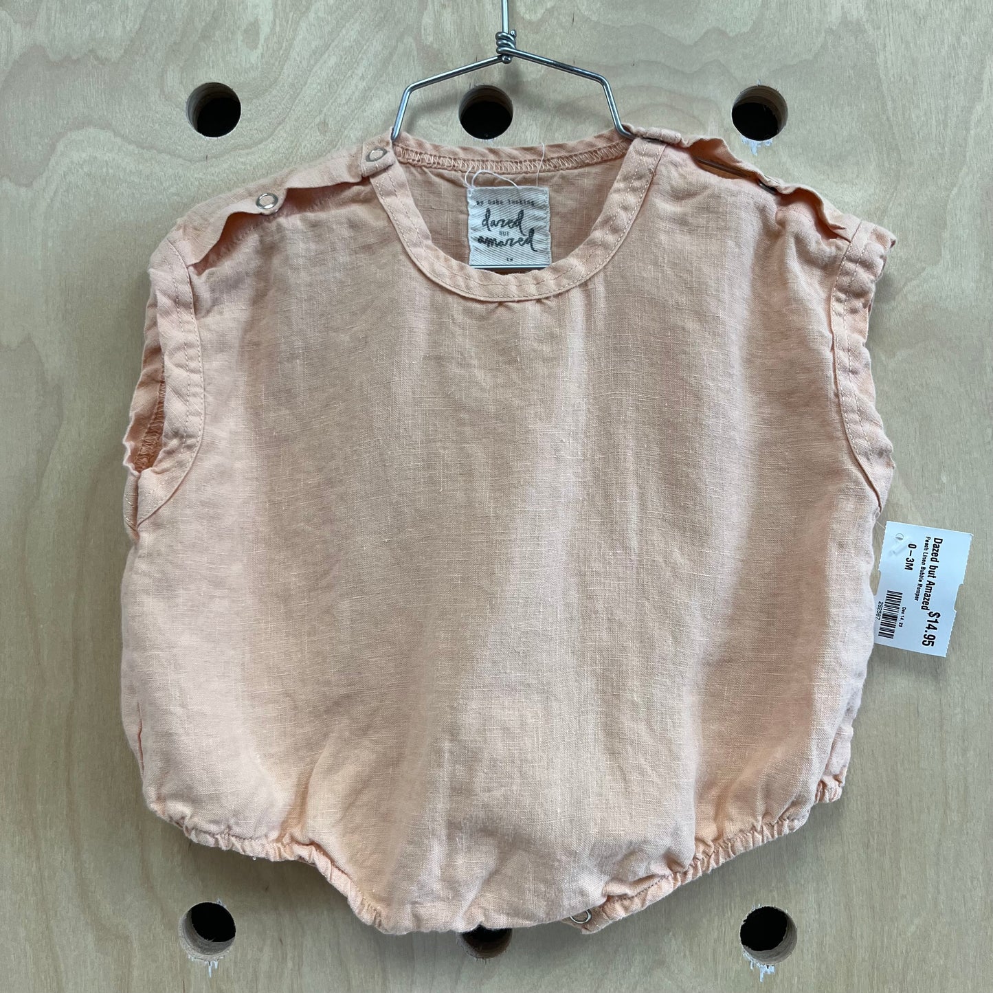 Peach Linen Bubble Romper