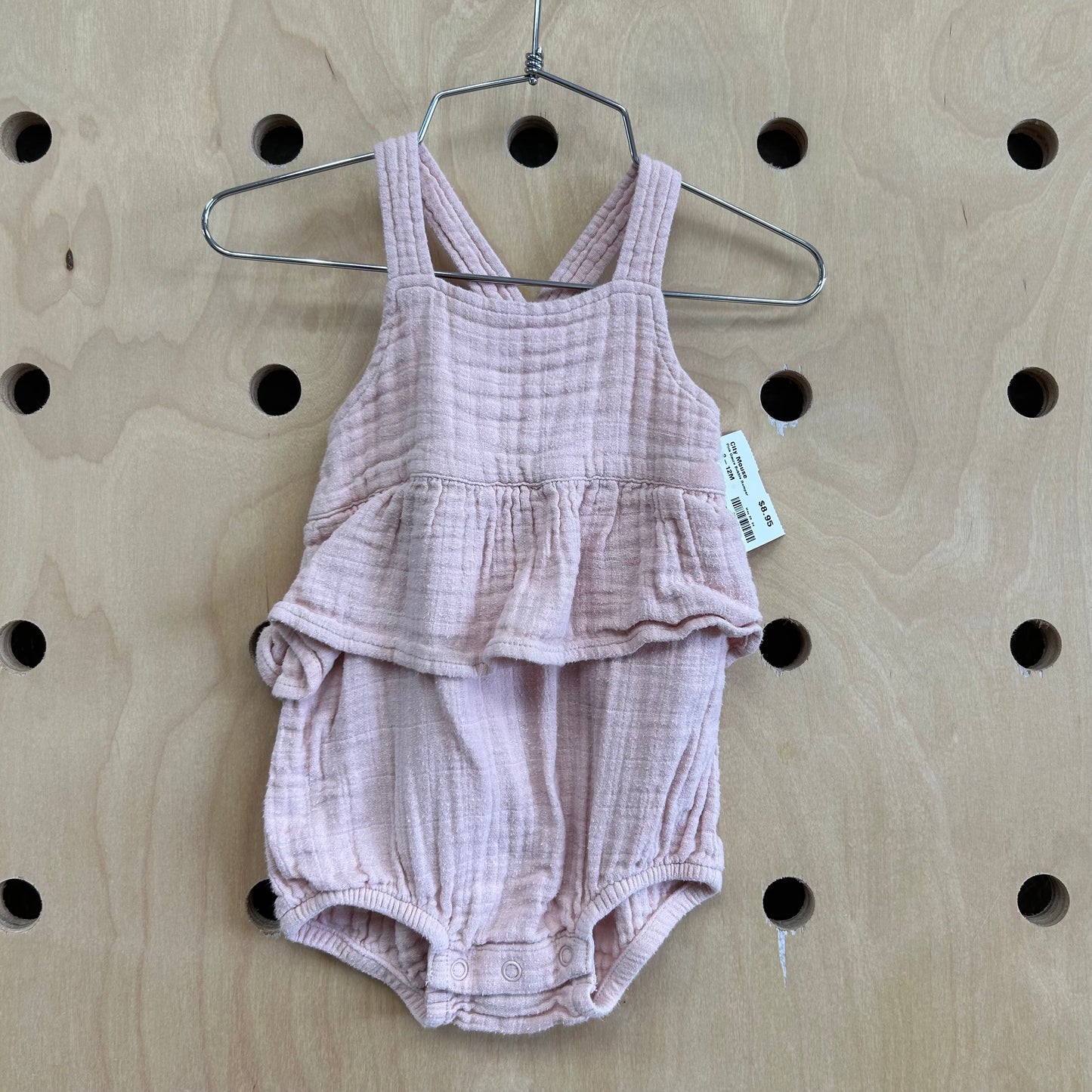 Pink Gauze Bubble Romper
