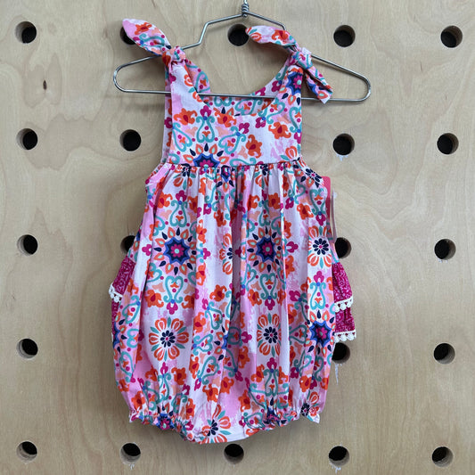 Pink Floral Ruffle Bubble Romper NEW!