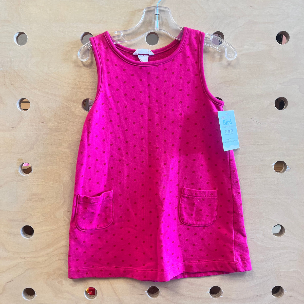Pink Polka Dot Pocket Dress