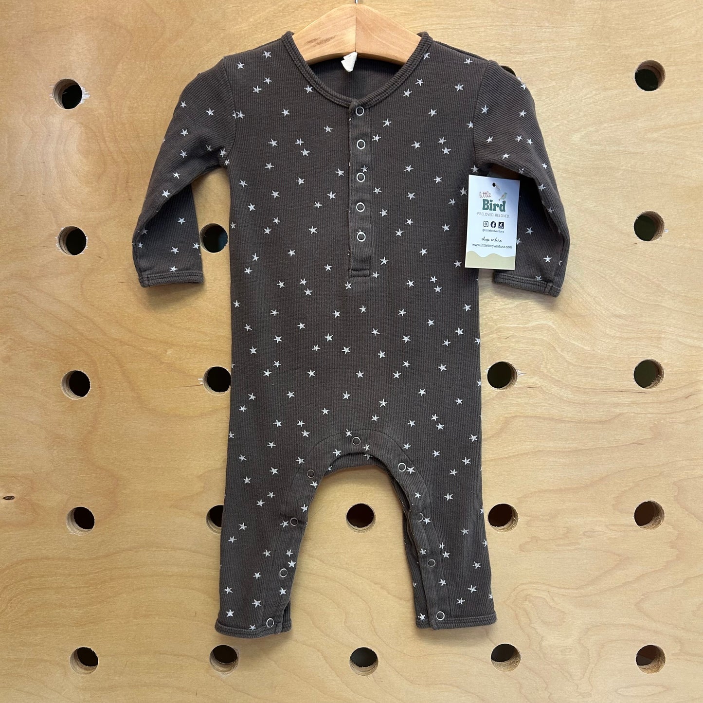 Organic Brown/White Stars Romper