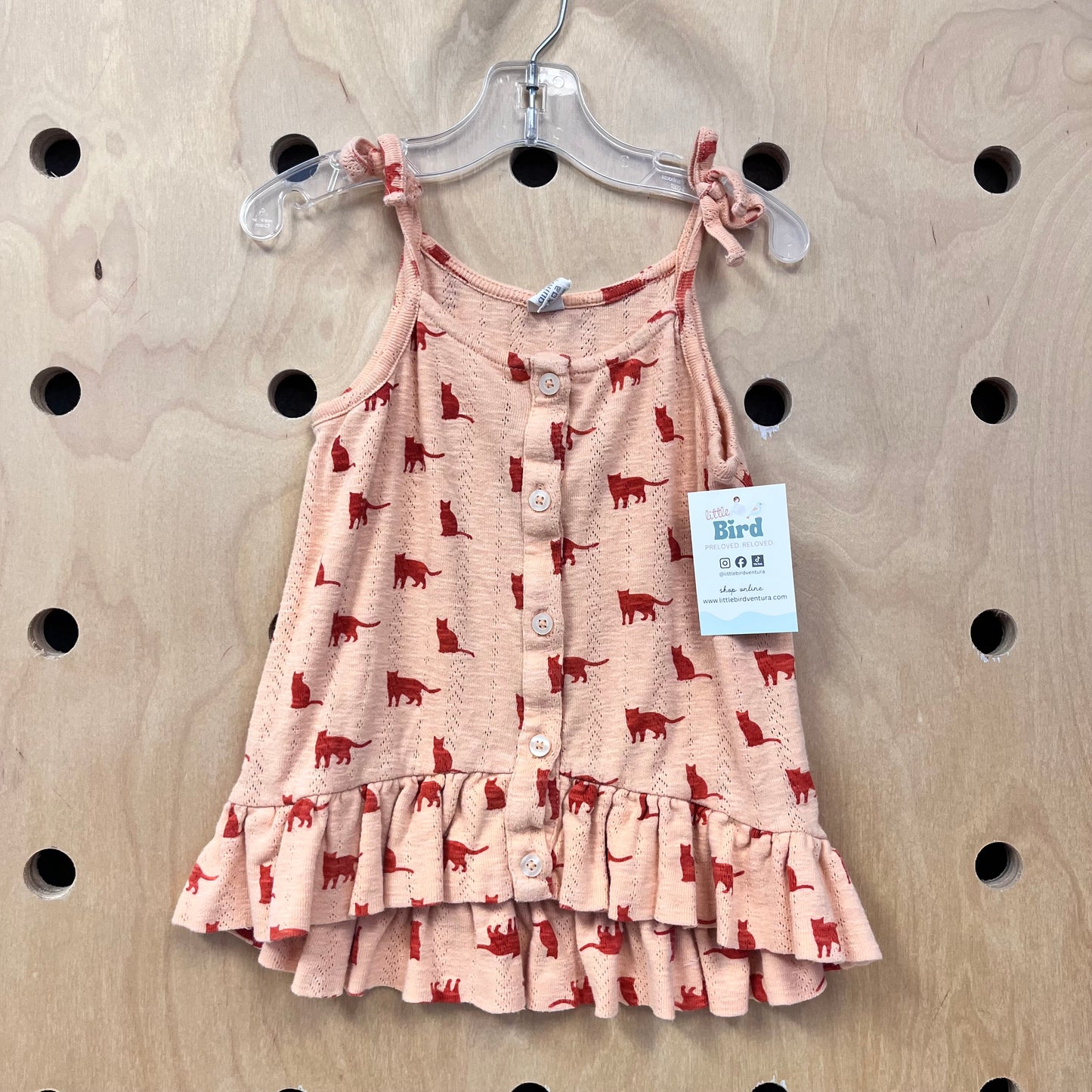 Organic Peach Pointelle Cat Tank