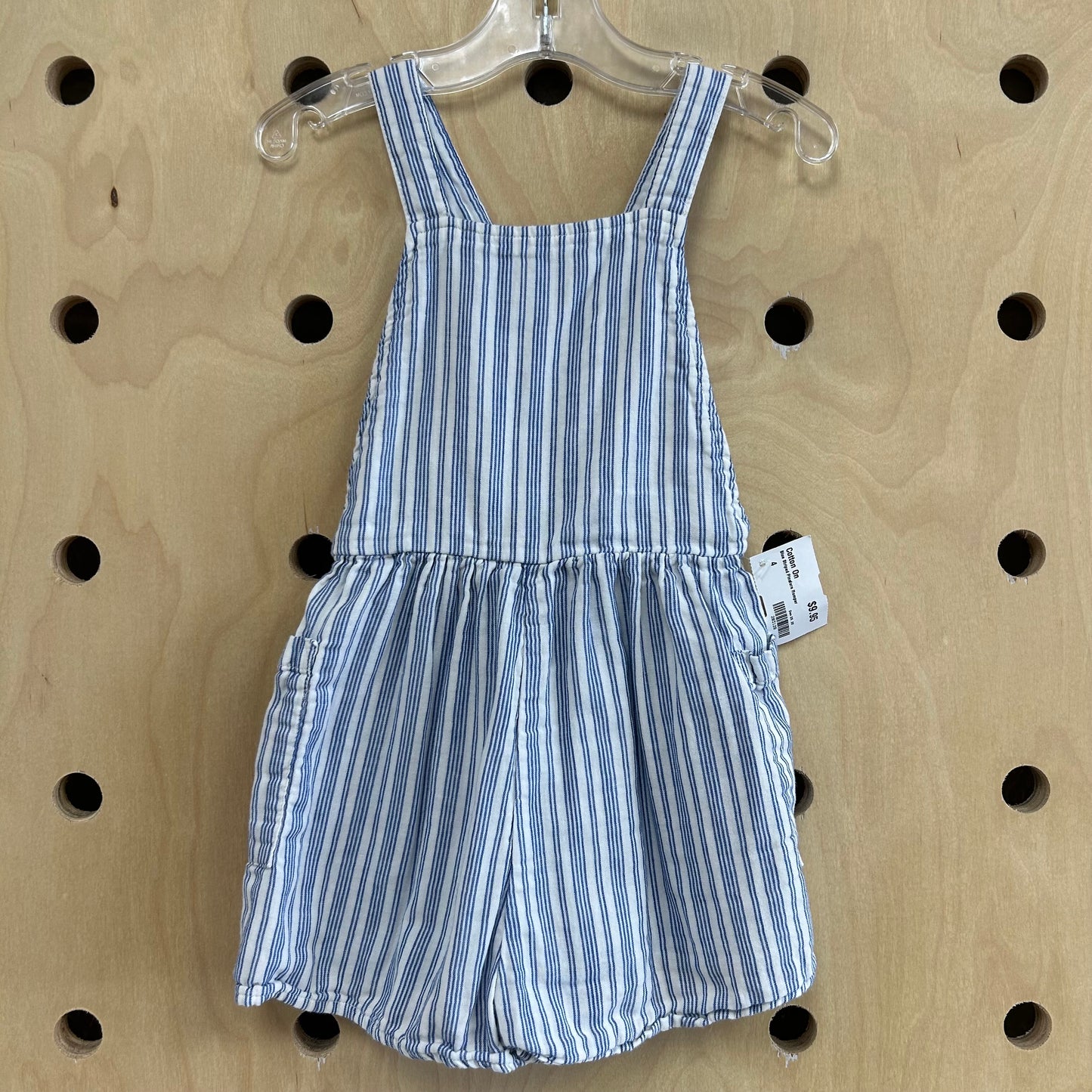Blue Striped Pinafore Romper