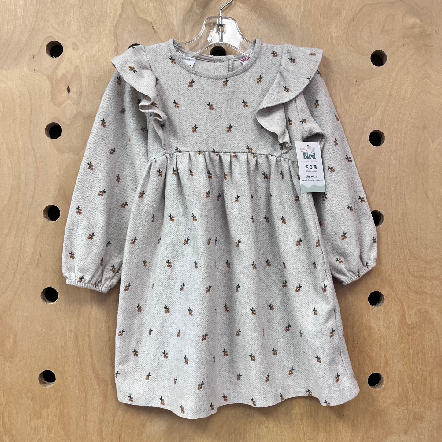 Soft Fleece Oatmeal Berries Dress