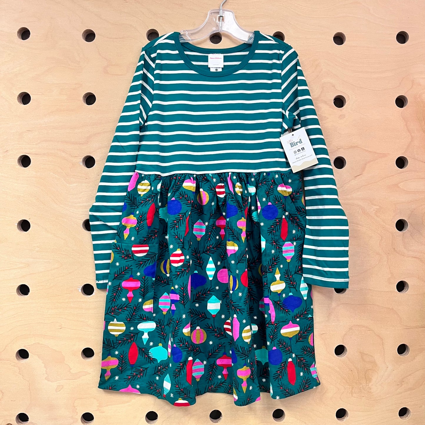 Green Striped Ornaments Dress NEW!