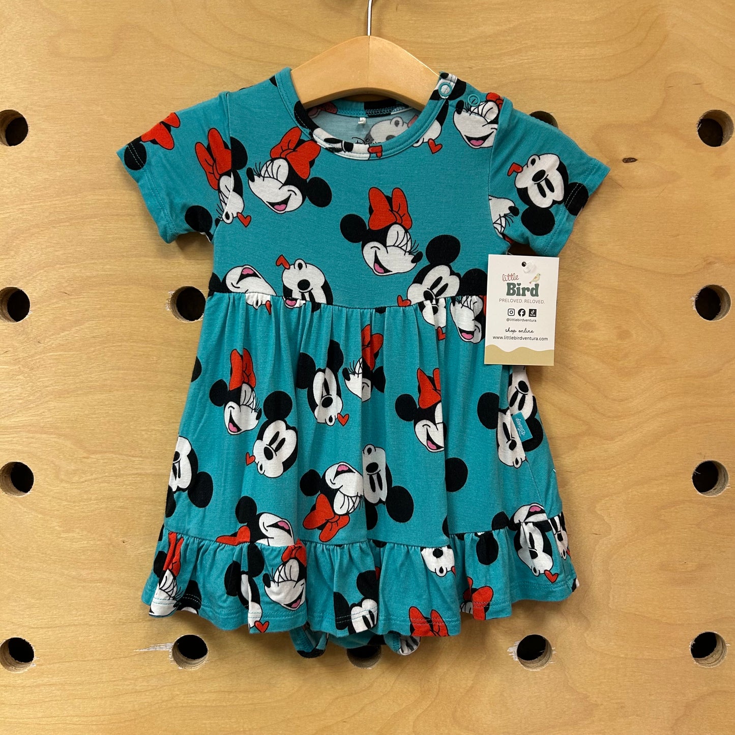 Teal Minnie Bamboo Romper