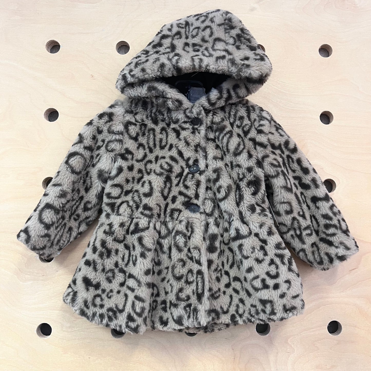 Faux Fur Cheetah Print Peacoat