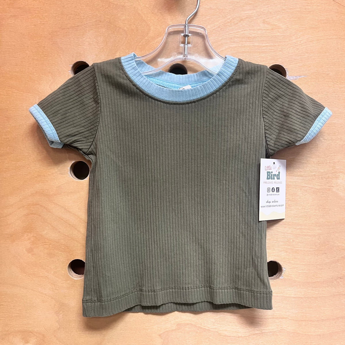 Green/Blue Ribbed Organic Shirt