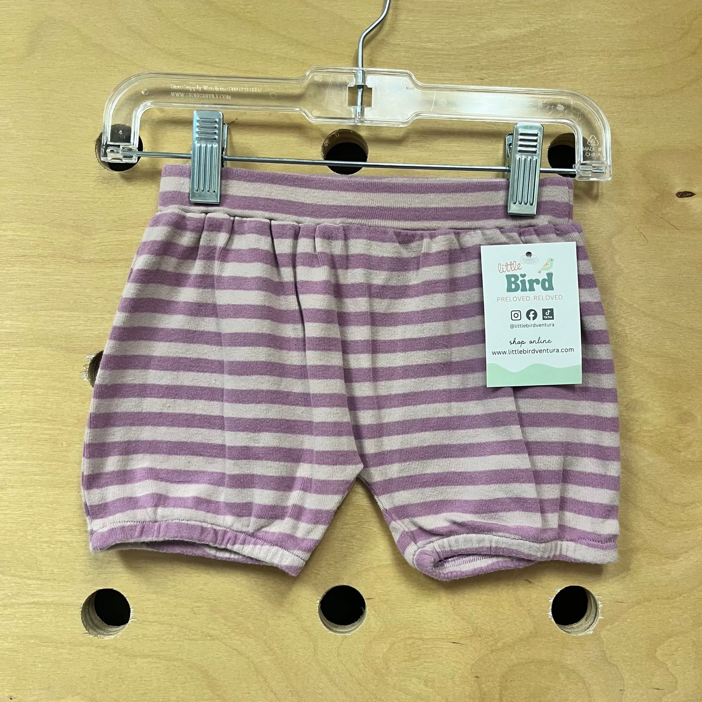 Organic Purple Striped Bubble Shorts