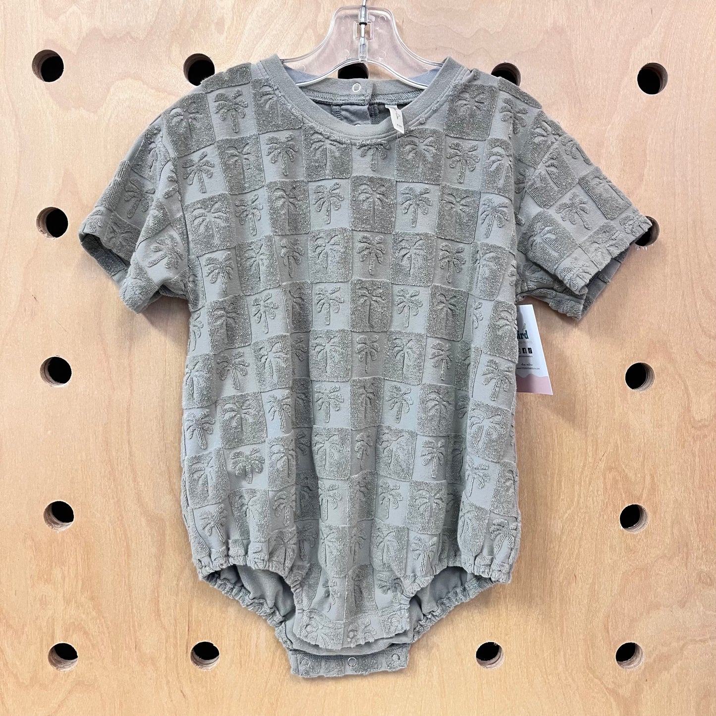 Green Palm Tree Terry Romper
