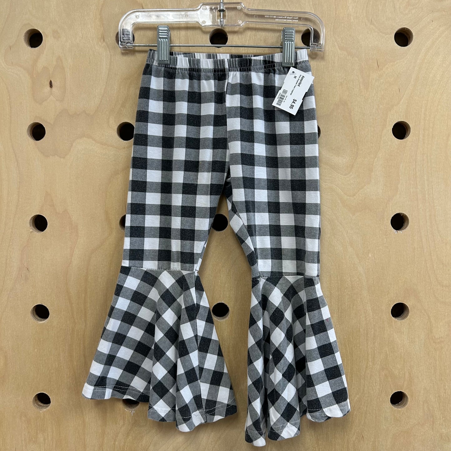 Grey Gingham Flare Leggings