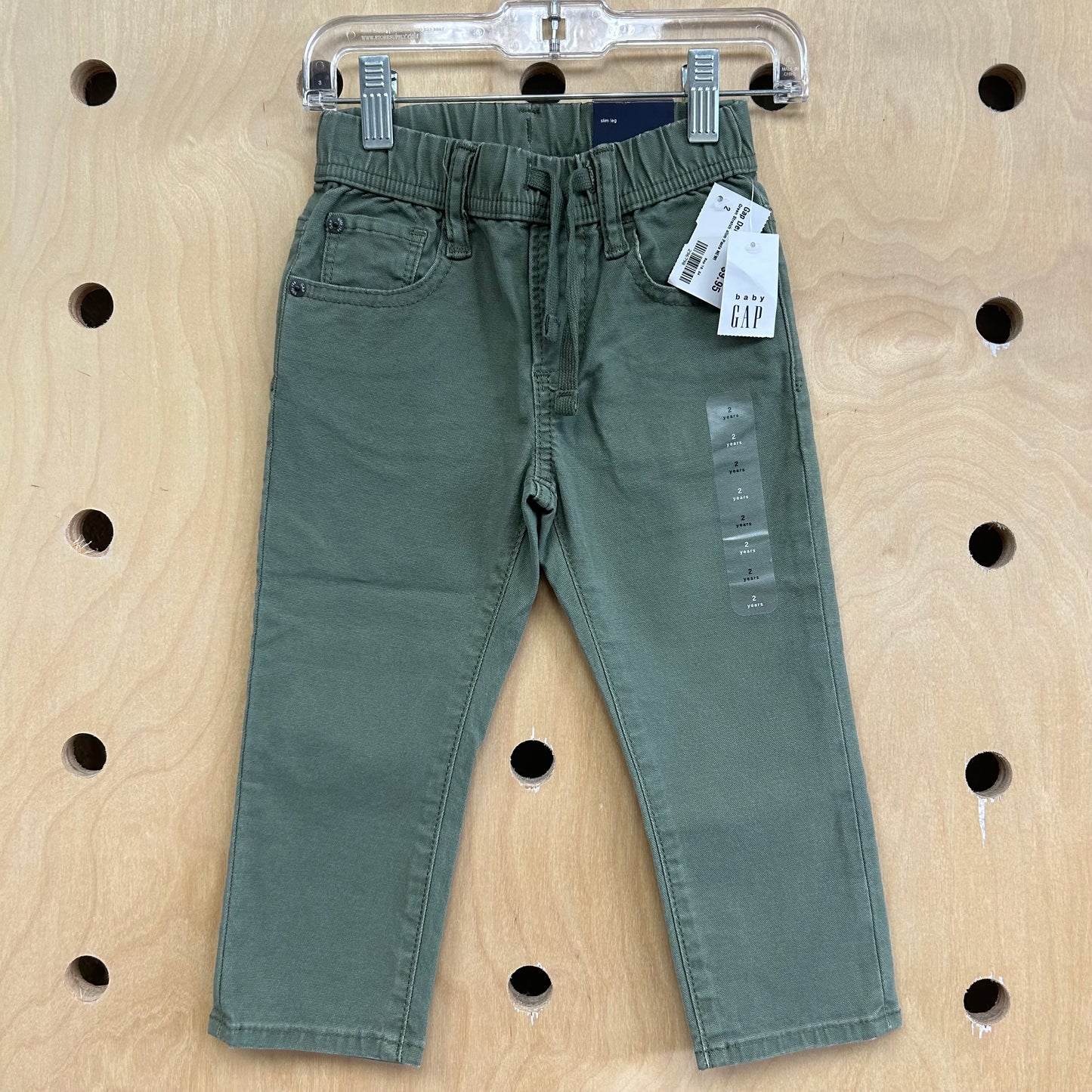 Green Stretch Slim Pants NEW!