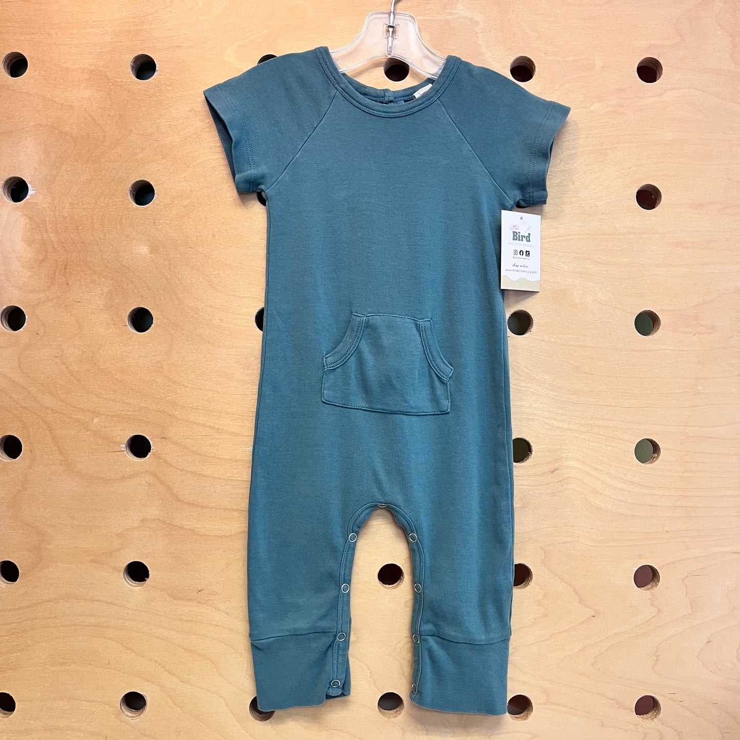 Organic Teal Pocket Romper