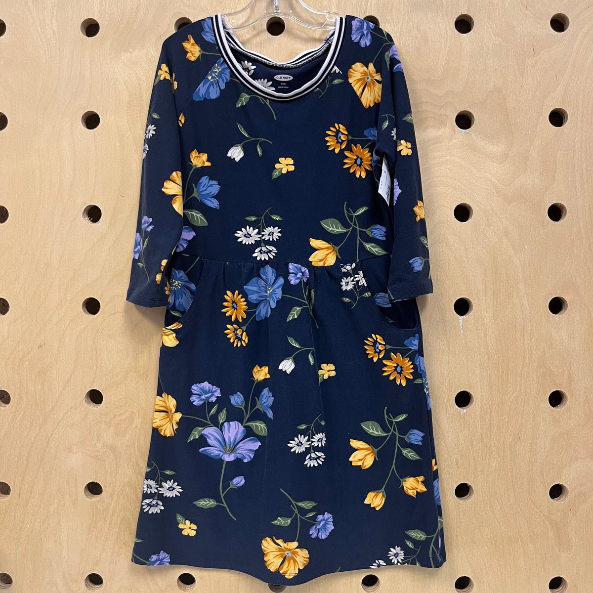 Navy Floral Stretch Dress