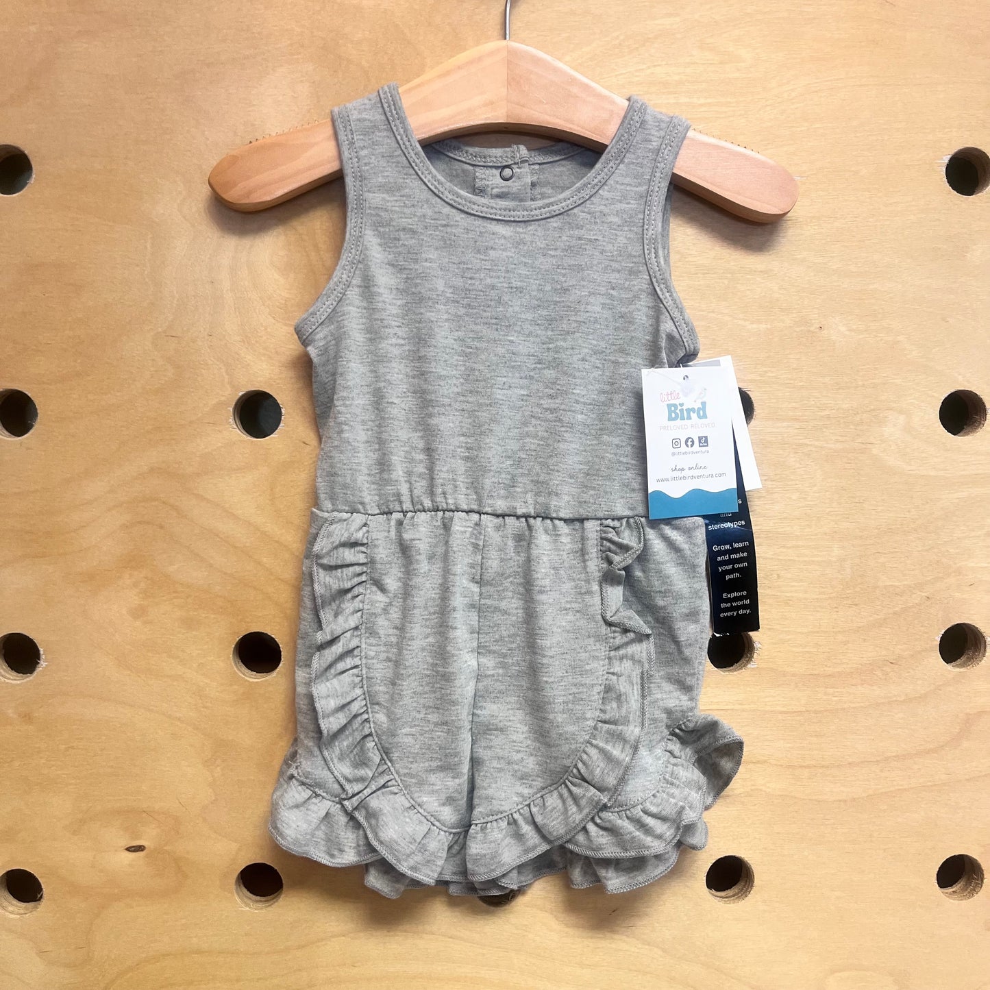 Heather Grey Ruffle Romper NEW!
