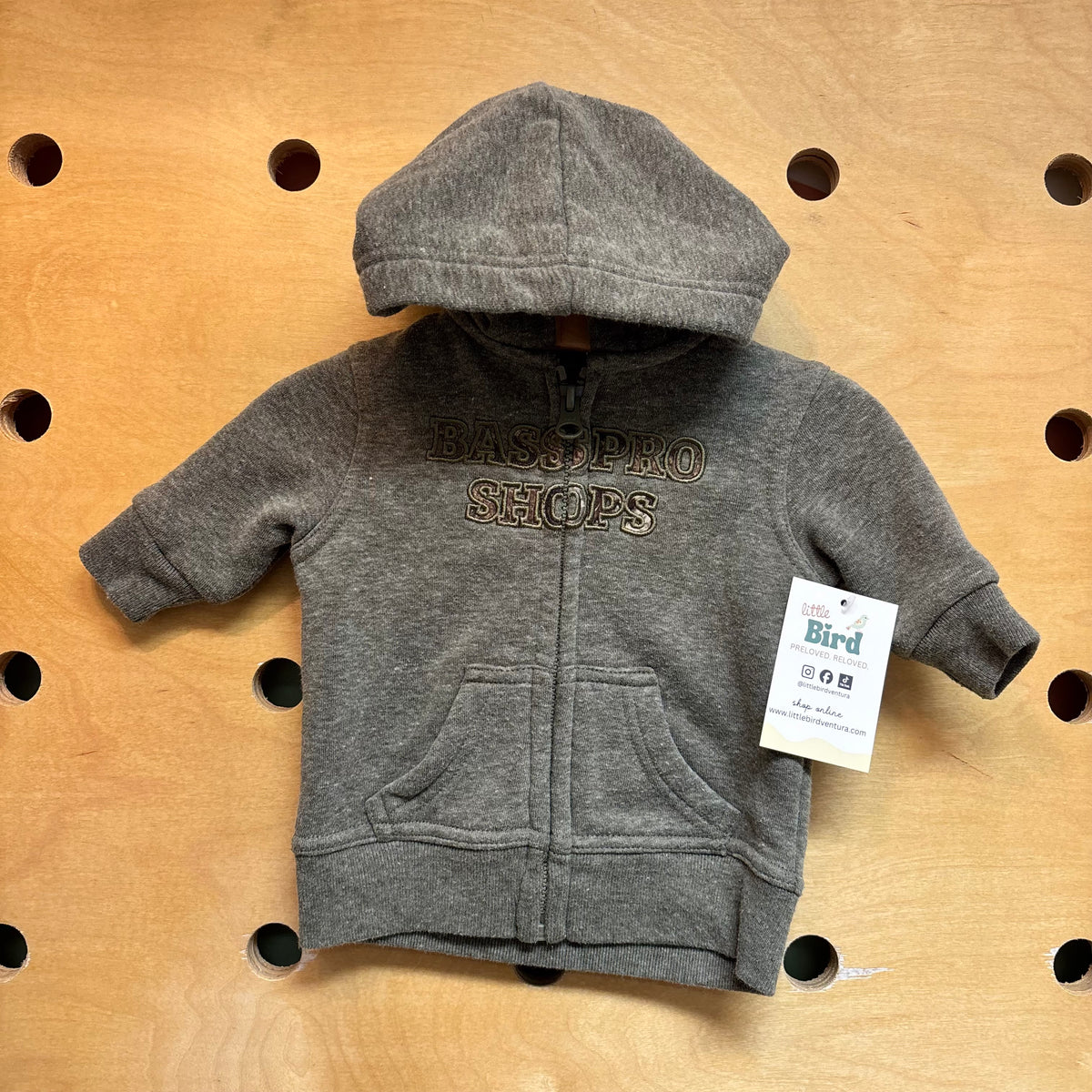 Grey Bass Pro Shops Zip Hoodie