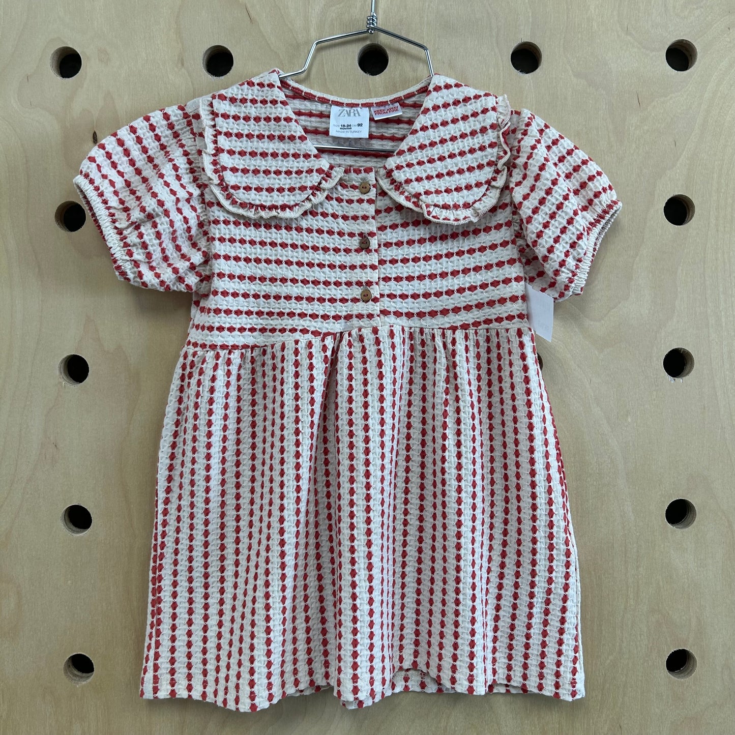 Beige & Red Waffle Dress
