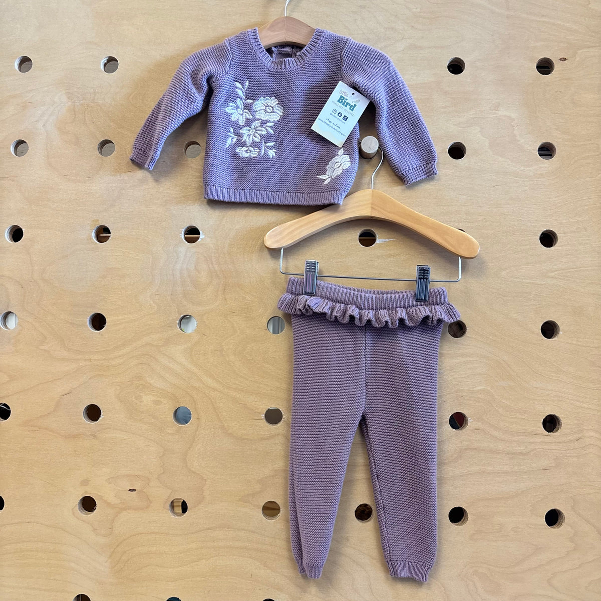 Lavender Floral Knit Outfit