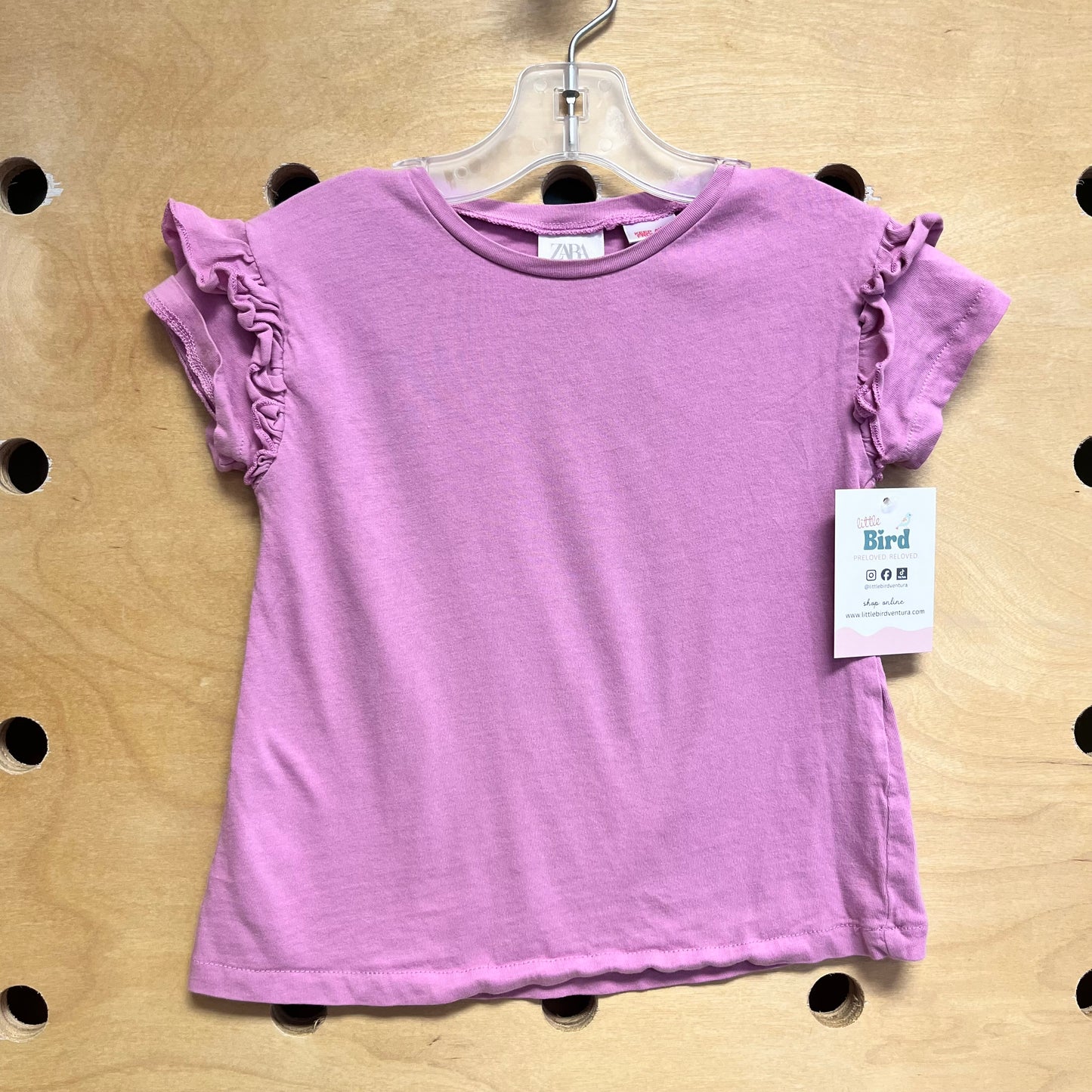 Magenta Ruffle Sleeve Tee