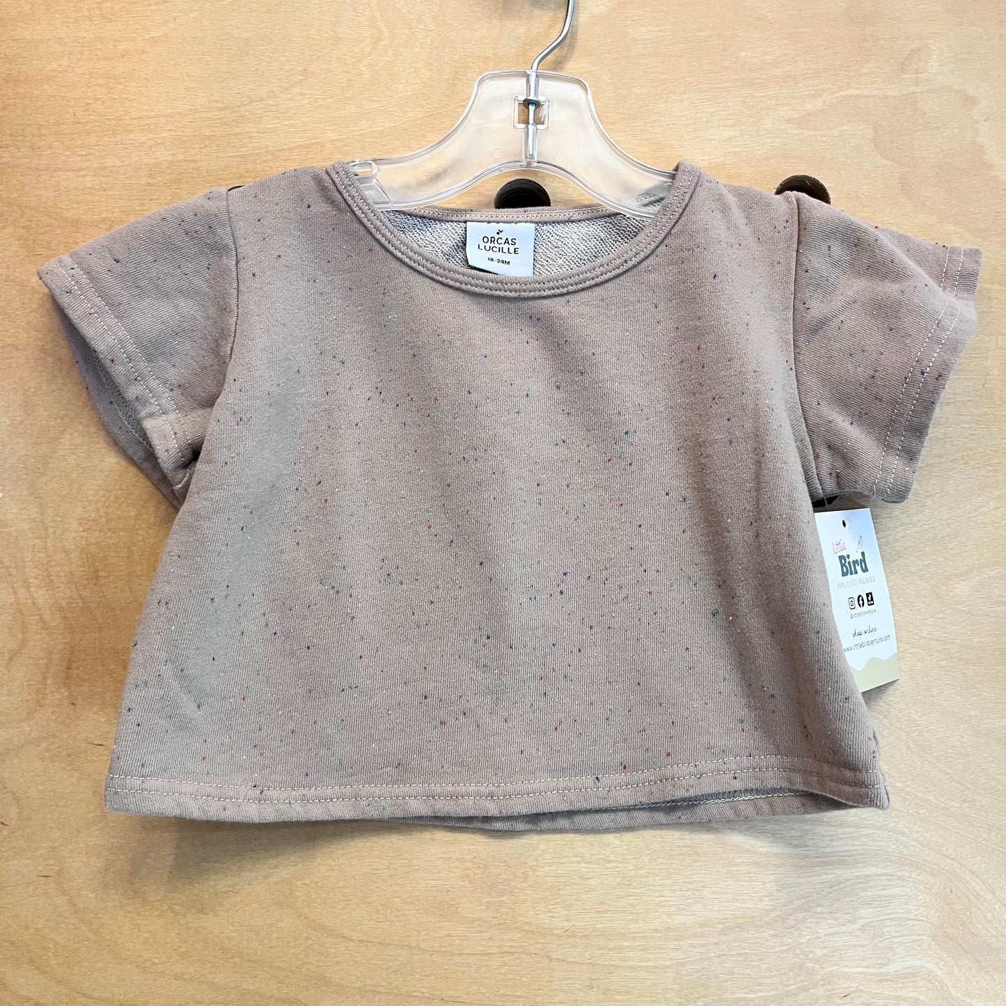 Beige Speckle French Terry Top