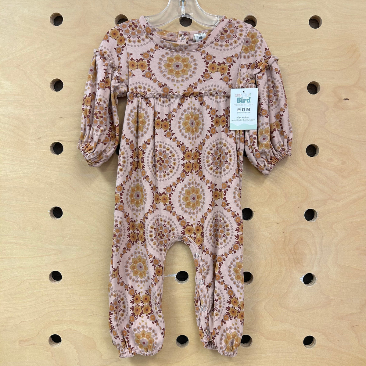 Blush/Yellow Floral Cotton Romper