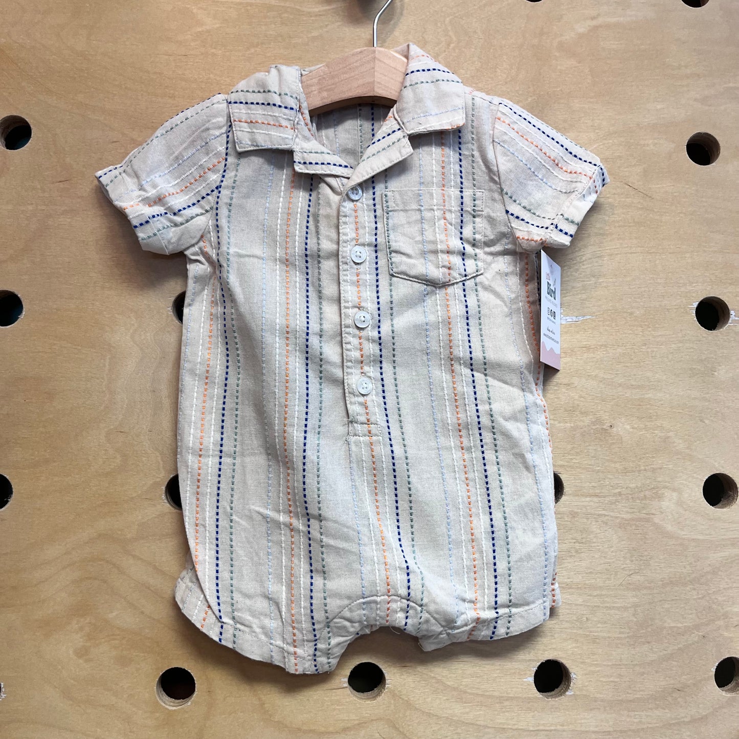 Cream/Colorful Texture Romper