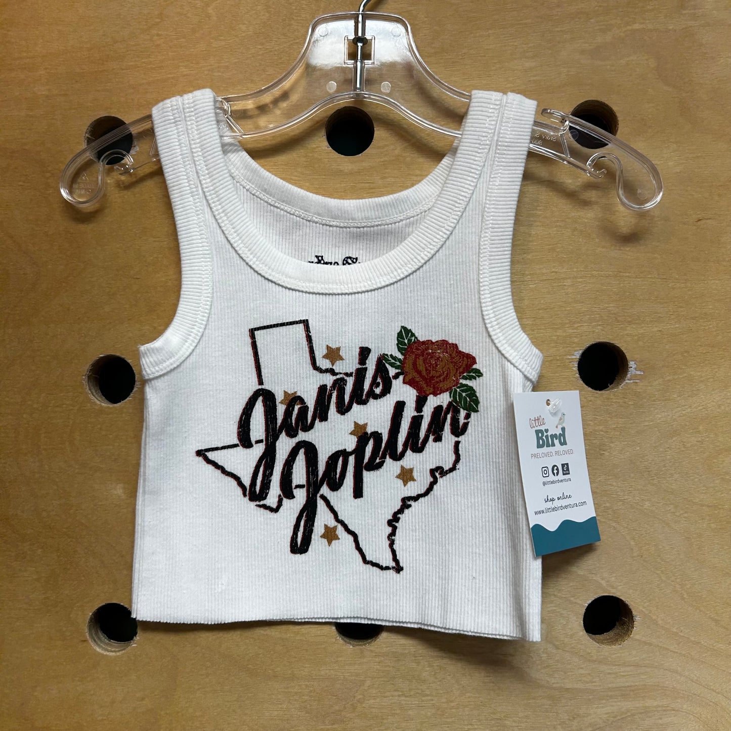 White 'Janis Joplin' Ribbed Tank